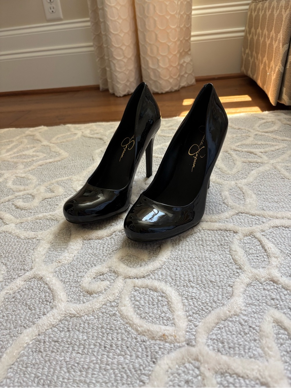 Jessica Simpson Black Patent Platform Stiletto Pumps